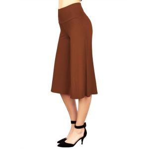 Made By Johnny Women’s High Elastic Waistband Wide Leg Palazzo Culotte Gaucho Capri Pants (S~5XL)(Wb876_rust)
