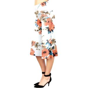 Made By Johnny Women’s High Elastic Waistband Wide Leg Palazzo Culotte Gaucho Capri Pants (S~5XL)(Wb876_white_floral)