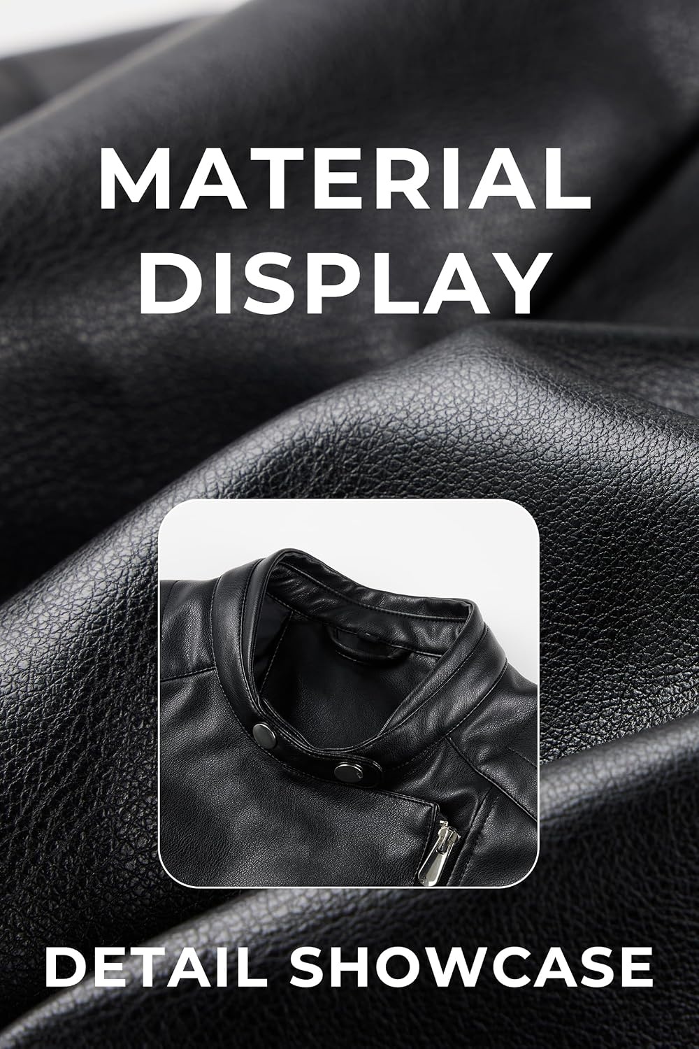 image:imageBellivera Womens Faux Leather Casual Moto Lightweight Jacket 2026 Spring Fall Trendy Zip Up Outfits Classic Biker Coat with Lapel Collar Soft Smooth Lining and Zipper PocketsBlack Casual Top