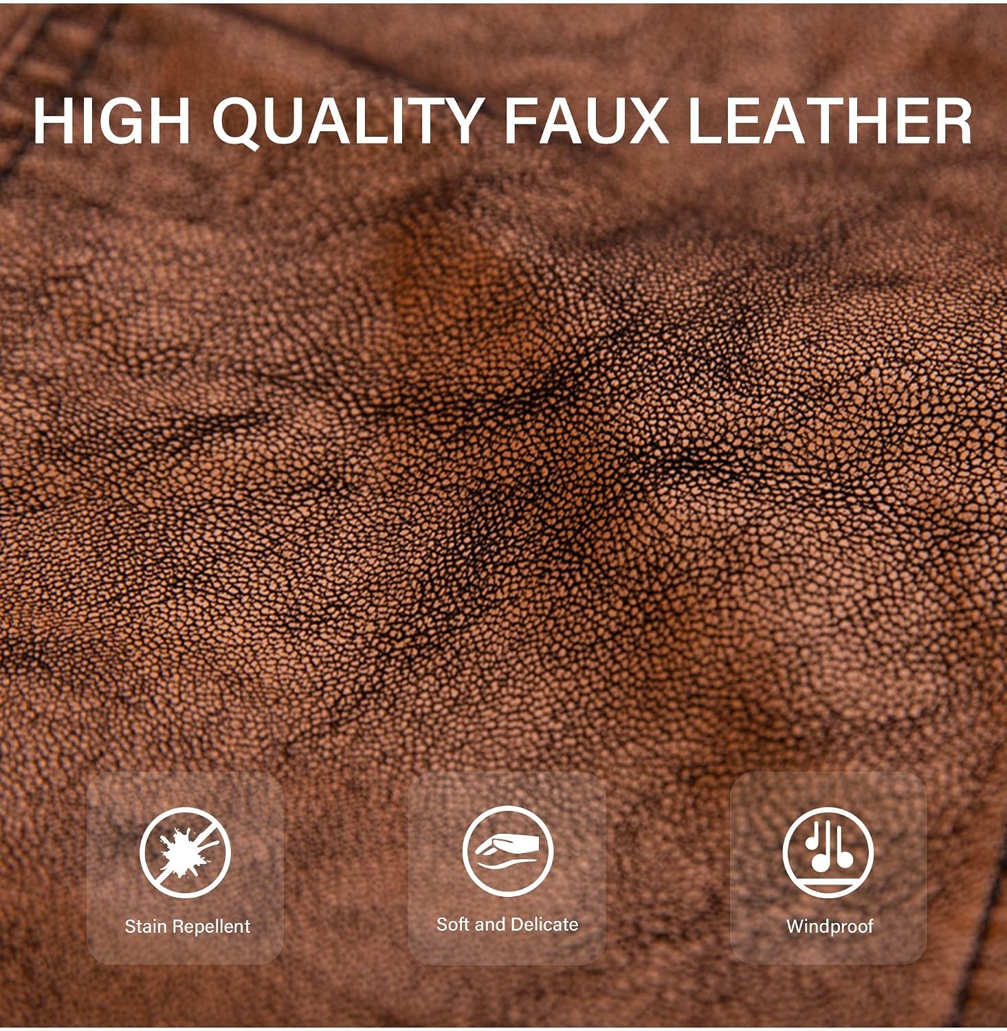image:imageBellivera Womens Faux Leather Casual Moto Lightweight Jacket 2026 Spring Fall Trendy Zip Up Outfits Classic Biker Coat with Lapel Collar Soft Smooth Lining and Zipper PocketsBrown Retro