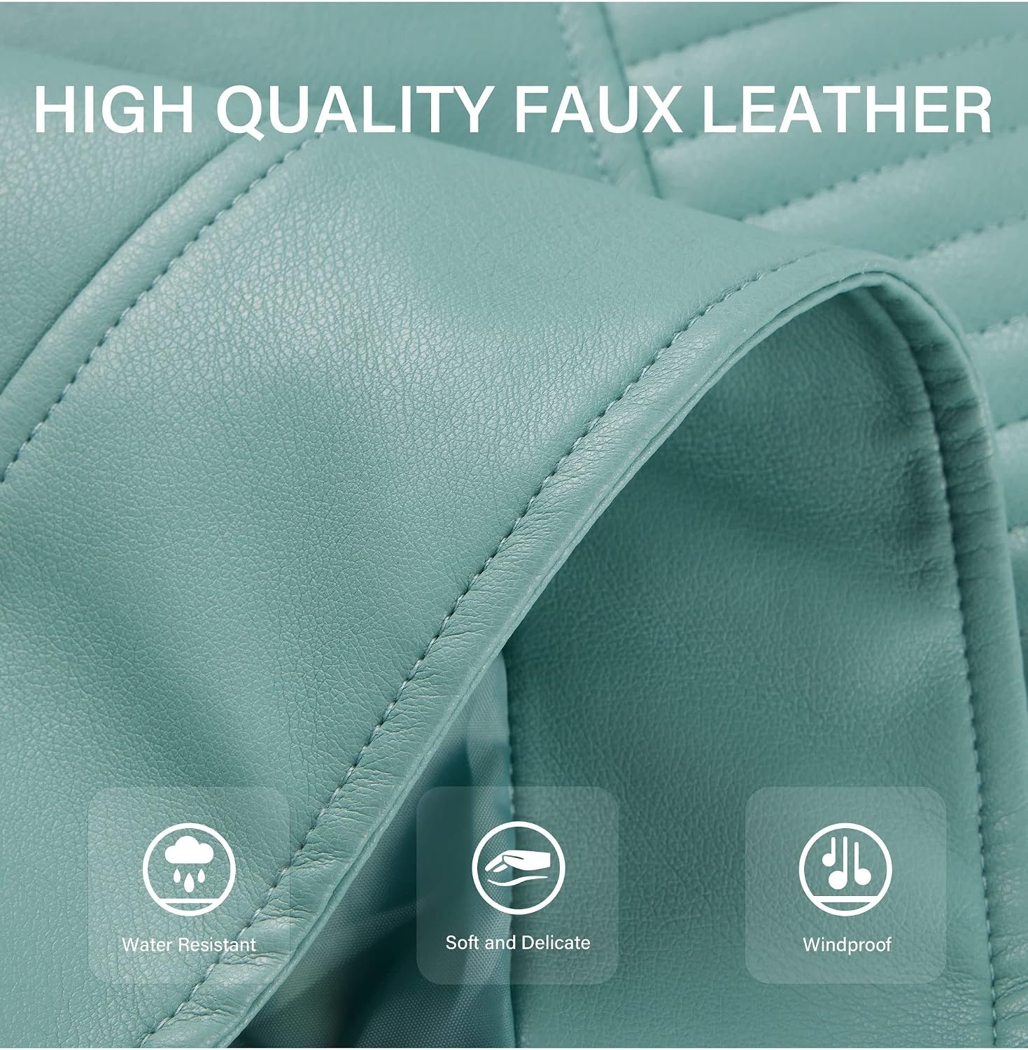 image:imageBellivera Womens Faux Leather Casual Moto Lightweight Jacket 2026 Spring Fall Trendy Zip Up Outfits Classic Biker Coat with Lapel Collar Soft Smooth Lining and Zipper PocketsTiffany Blue