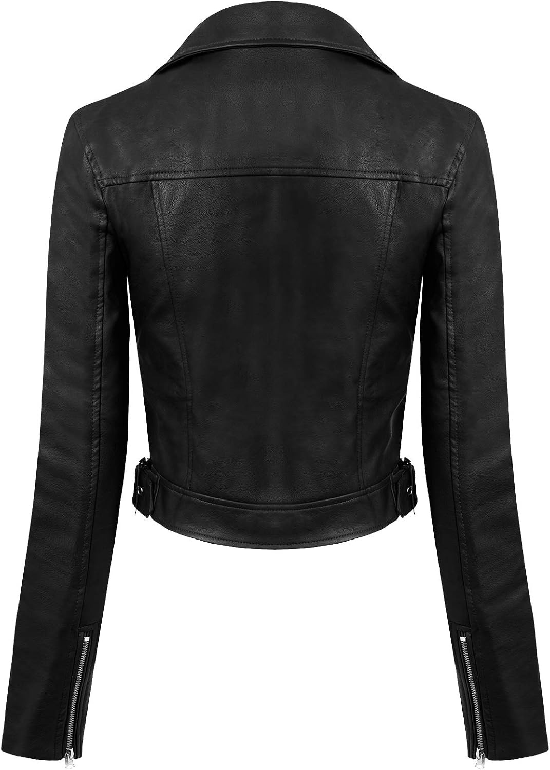 image:imageDesign by Olivia Womens Long Sleeve Zipper Closure Moto Biker Faux Leather JacketBlack2