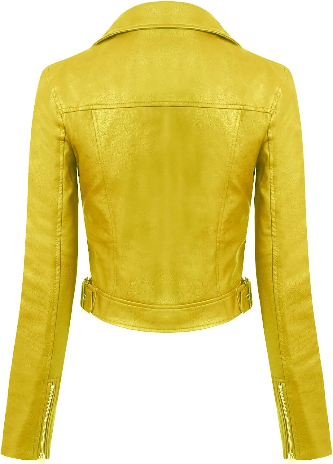 image:imageDesign by Olivia Womens Long Sleeve Zipper Closure Moto Biker Faux Leather JacketLime