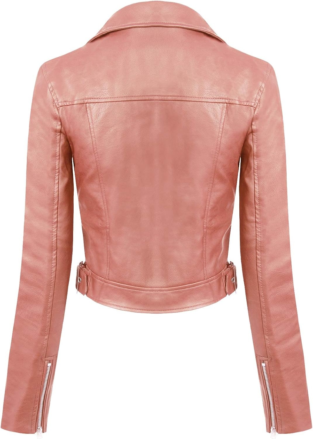 image:imageDesign by Olivia Womens Long Sleeve Zipper Closure Moto Biker Faux Leather JacketMauve