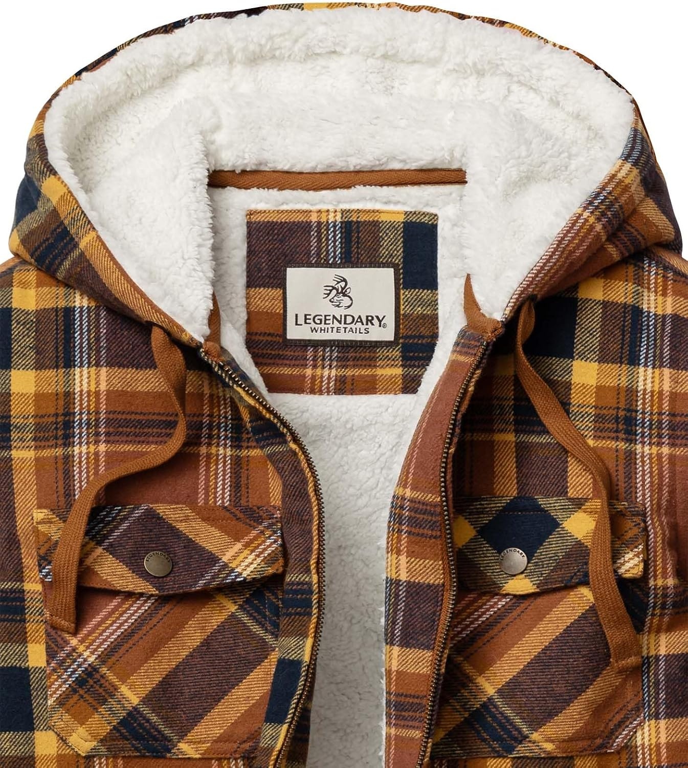 image:imageLegendary Whitetails Womens Hooded Shacket Berber Lined Shirt JacketLake Cabin Plaid