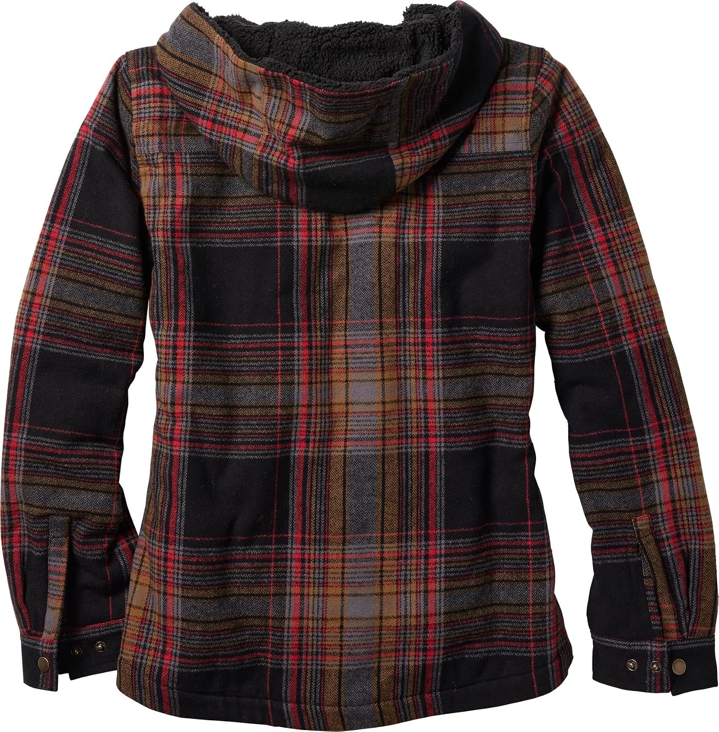 image:imageLegendary Whitetails Womens Hooded Shacket Berber Lined Shirt JacketLicorice Root Plaid