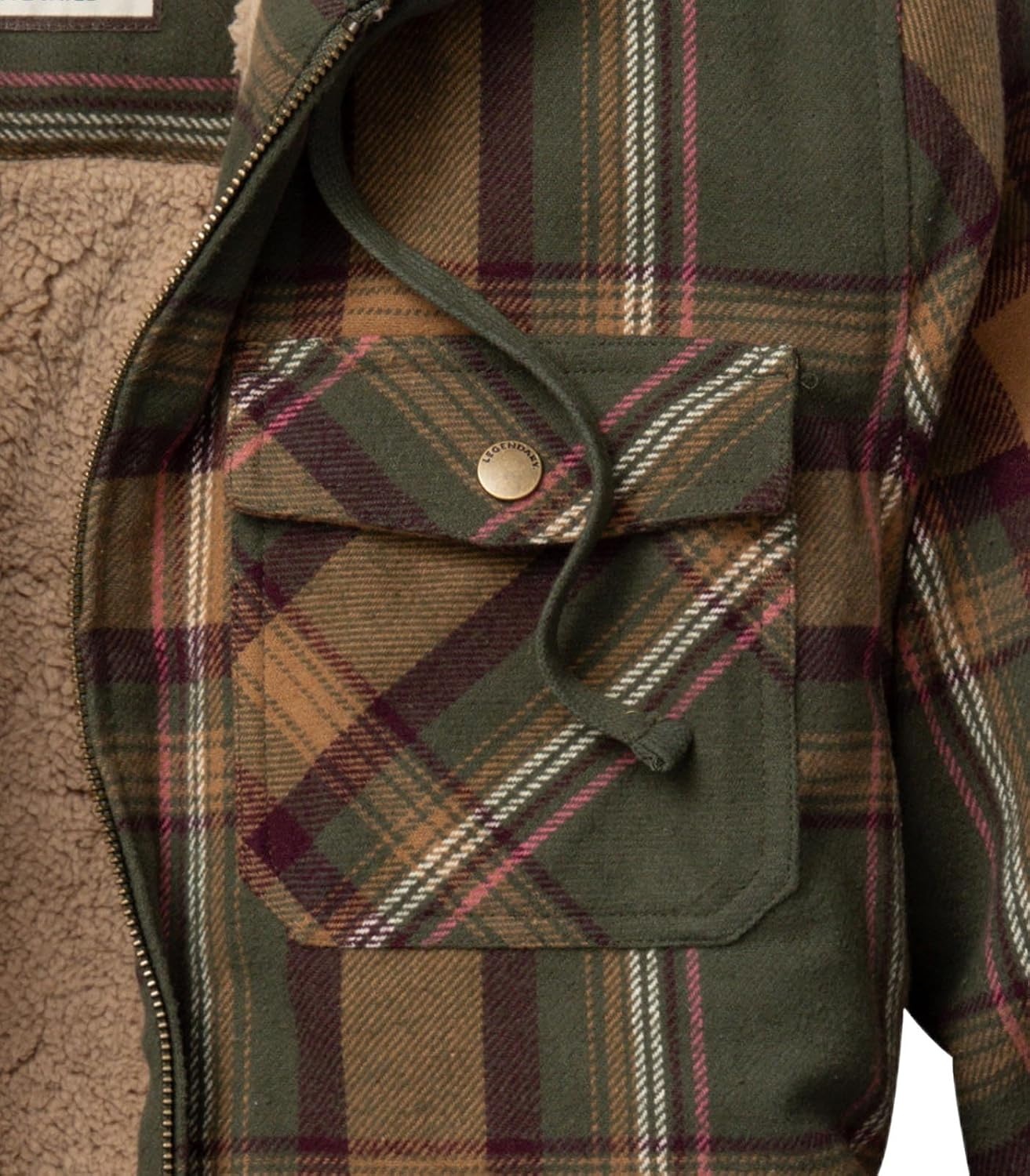 image:imageLegendary Whitetails Womens Hooded Shacket Berber Lined Shirt JacketMossy Meadows