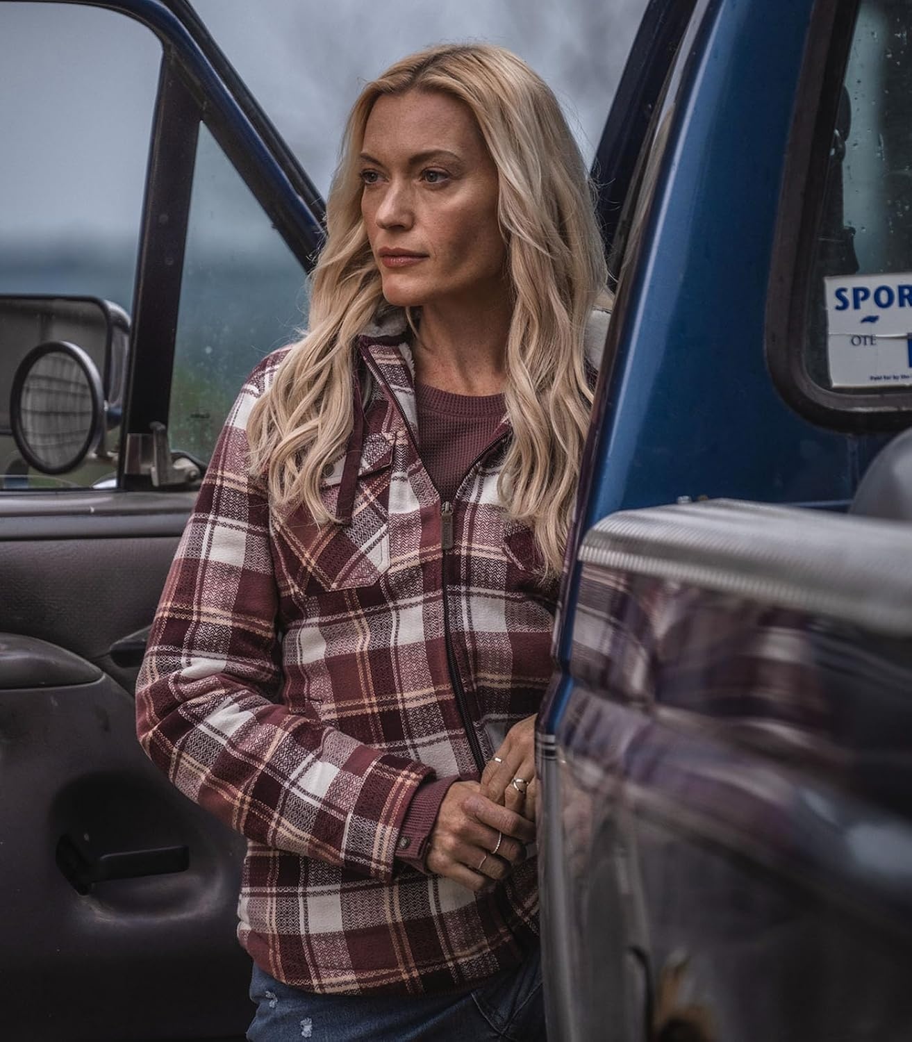 image:imageLegendary Whitetails Womens Hooded Shacket Berber Lined Shirt JacketMountain Sunset Plaid