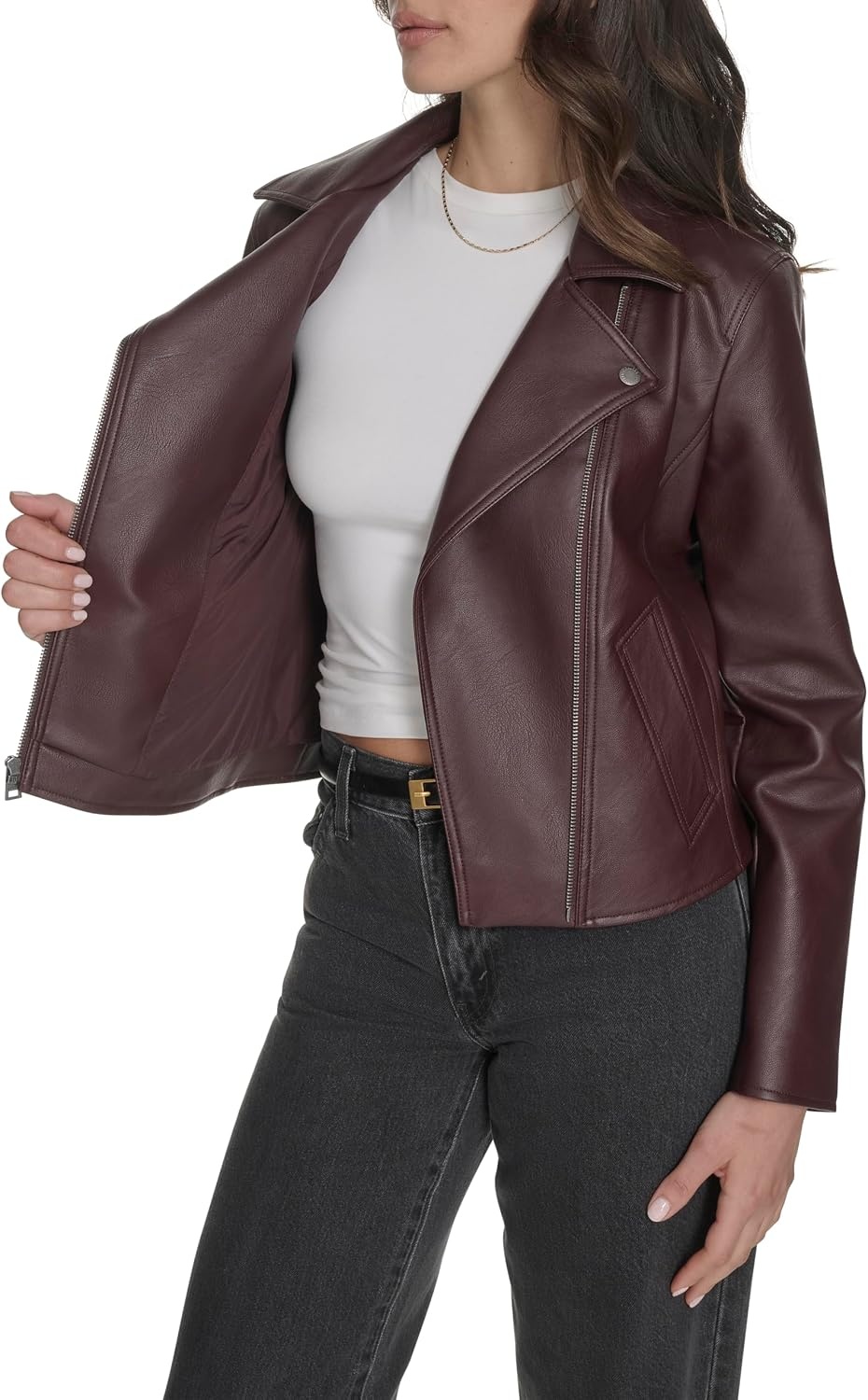 image:imageLevis Womens Moto Jacket With Welt PocketsOxblood