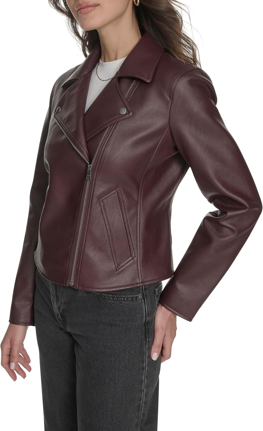 image:imageLevis Womens Moto Jacket With Welt PocketsOxblood