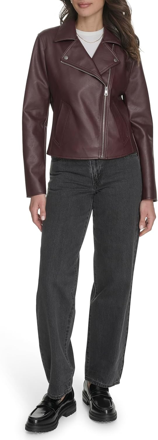 image:imageLevis Womens Moto Jacket With Welt PocketsOxblood