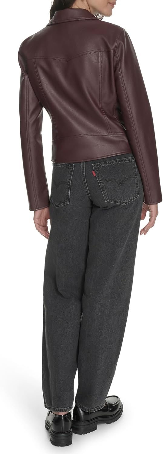 image:imageLevis Womens Moto Jacket With Welt PocketsOxblood