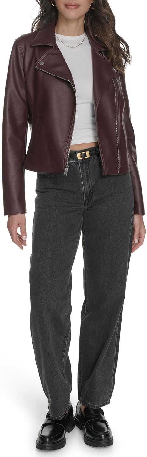 image:imageLevis Womens Moto Jacket With Welt PocketsOxblood