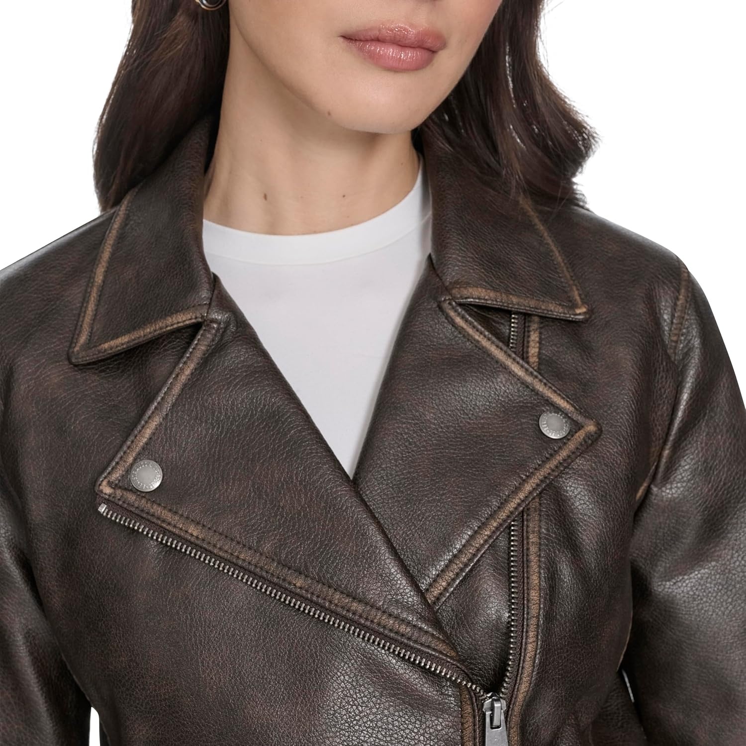 image:imageLevis Womens Moto Jacket With Welt PocketsVintage Grainy Brown