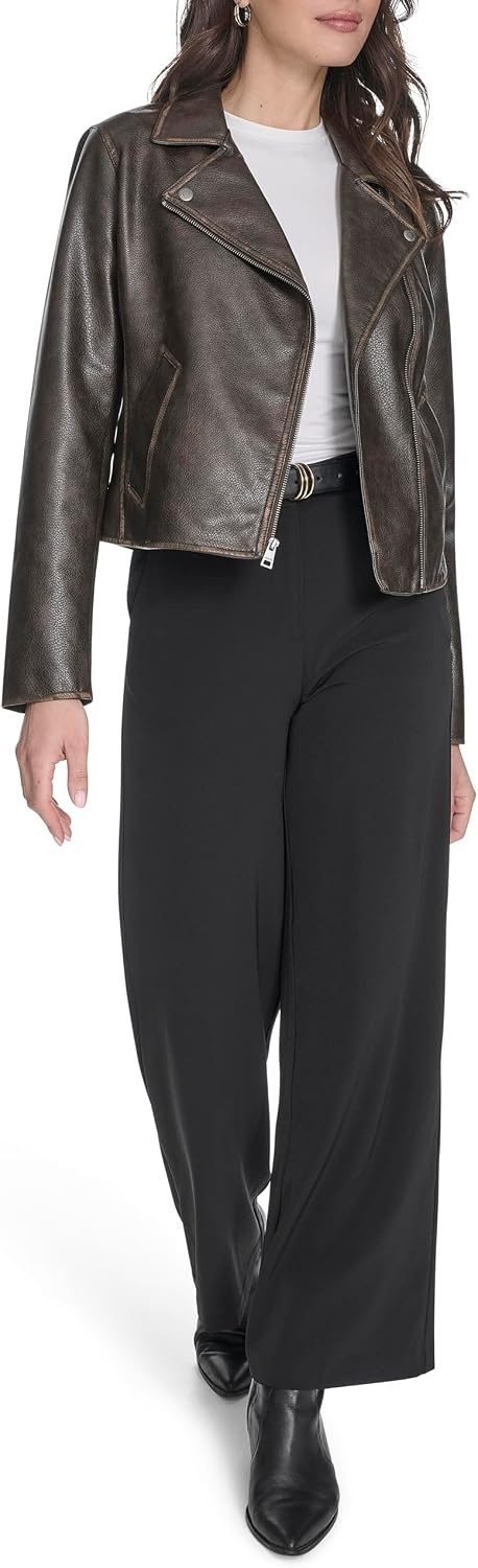 image:imageLevis Womens Moto Jacket With Welt PocketsVintage Grainy Brown