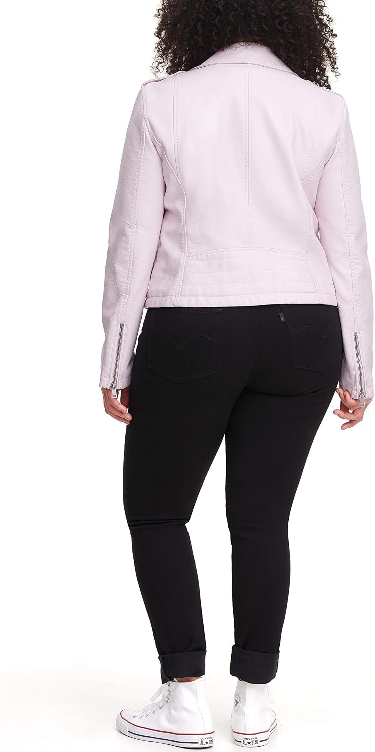 image:imageLevis Womens The Classic Faux Leather Moto Jacket Regular amp Plus SizeBlush Red