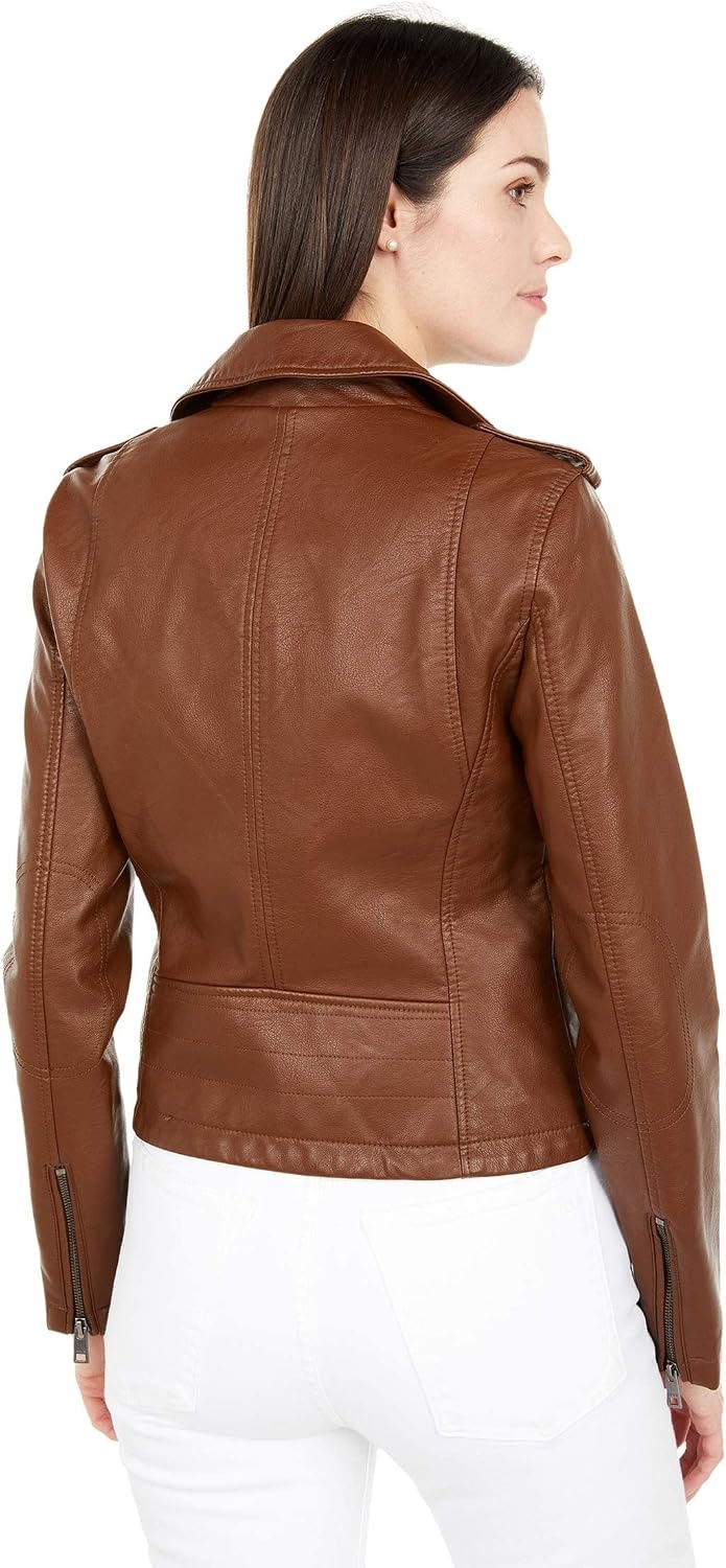 image:imageLevis Womens The Classic Faux Leather Moto Jacket Regular amp Plus SizeDark Brown