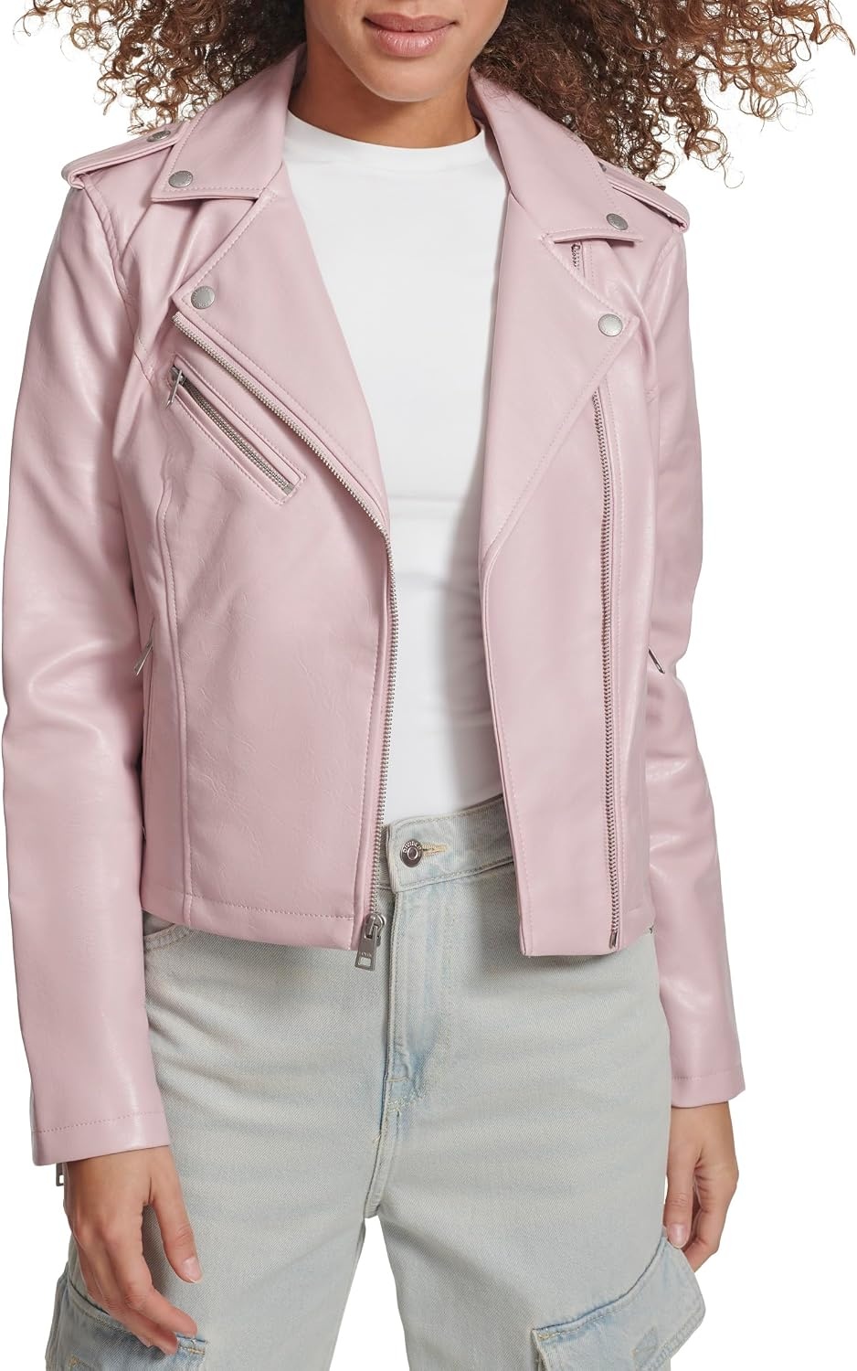 image:imageLevis Womens The Classic Faux Leather Moto Jacket Regular amp Plus SizeGloss Lilac