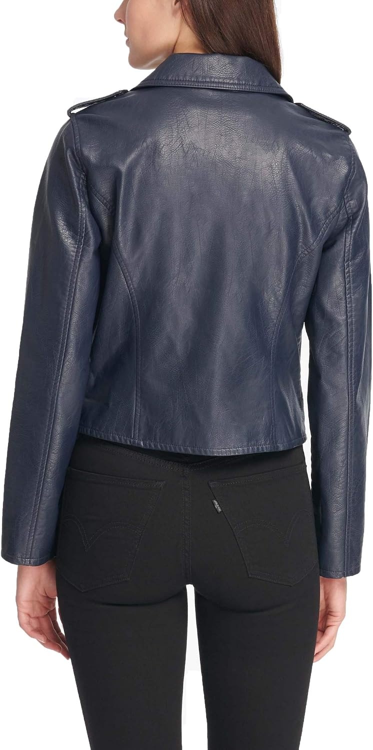 image:imageLevis Womens The Classic Faux Leather Moto Jacket Regular amp Plus SizeNavy