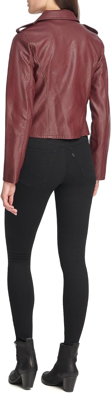 image:imageLevis Womens The Classic Faux Leather Moto Jacket Regular amp Plus SizeWalnut
