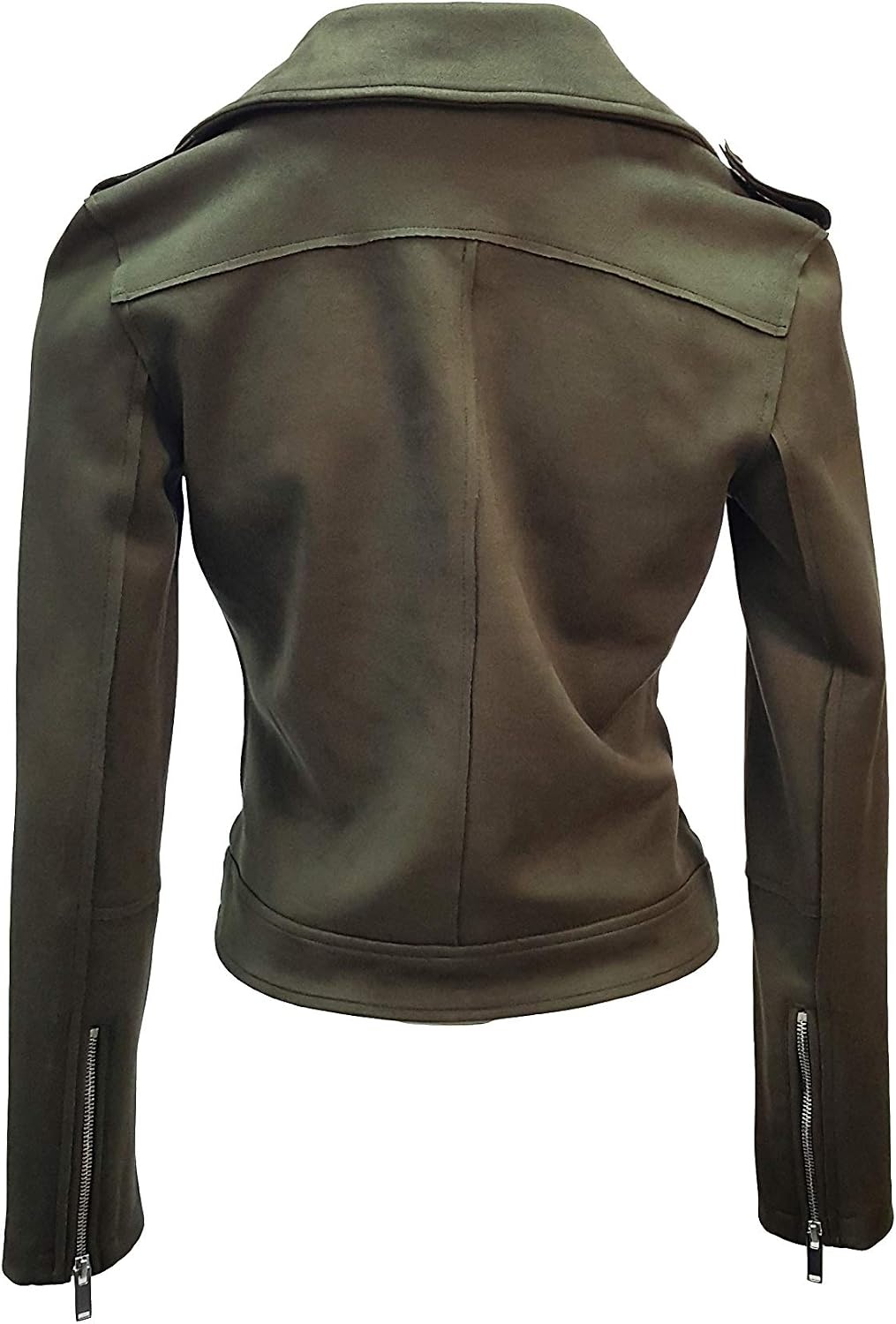 image:imageODCOCD Faux Suede Jacket for Women Long Sleeve Zipper Up Casual OutwearArmy Green