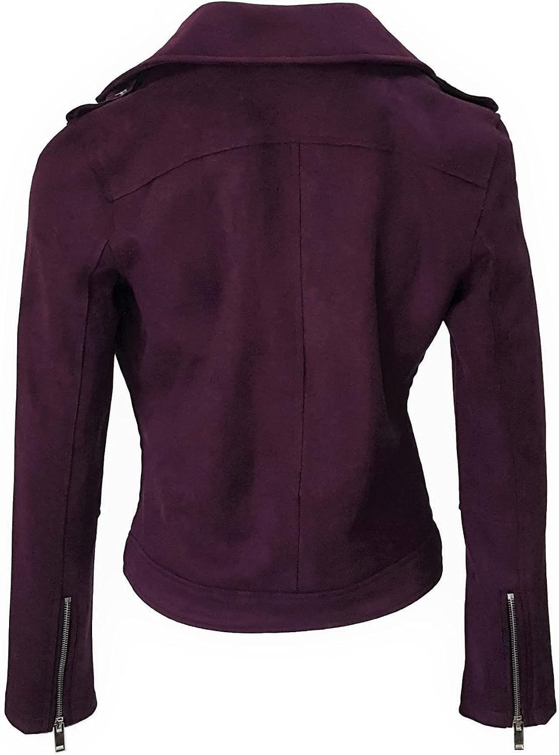 image:imageODCOCD Faux Suede Jacket for Women Long Sleeve Zipper Up Casual OutwearMulberry