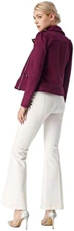 image:imageODCOCD Faux Suede Jacket for Women Long Sleeve Zipper Up Casual OutwearPurple