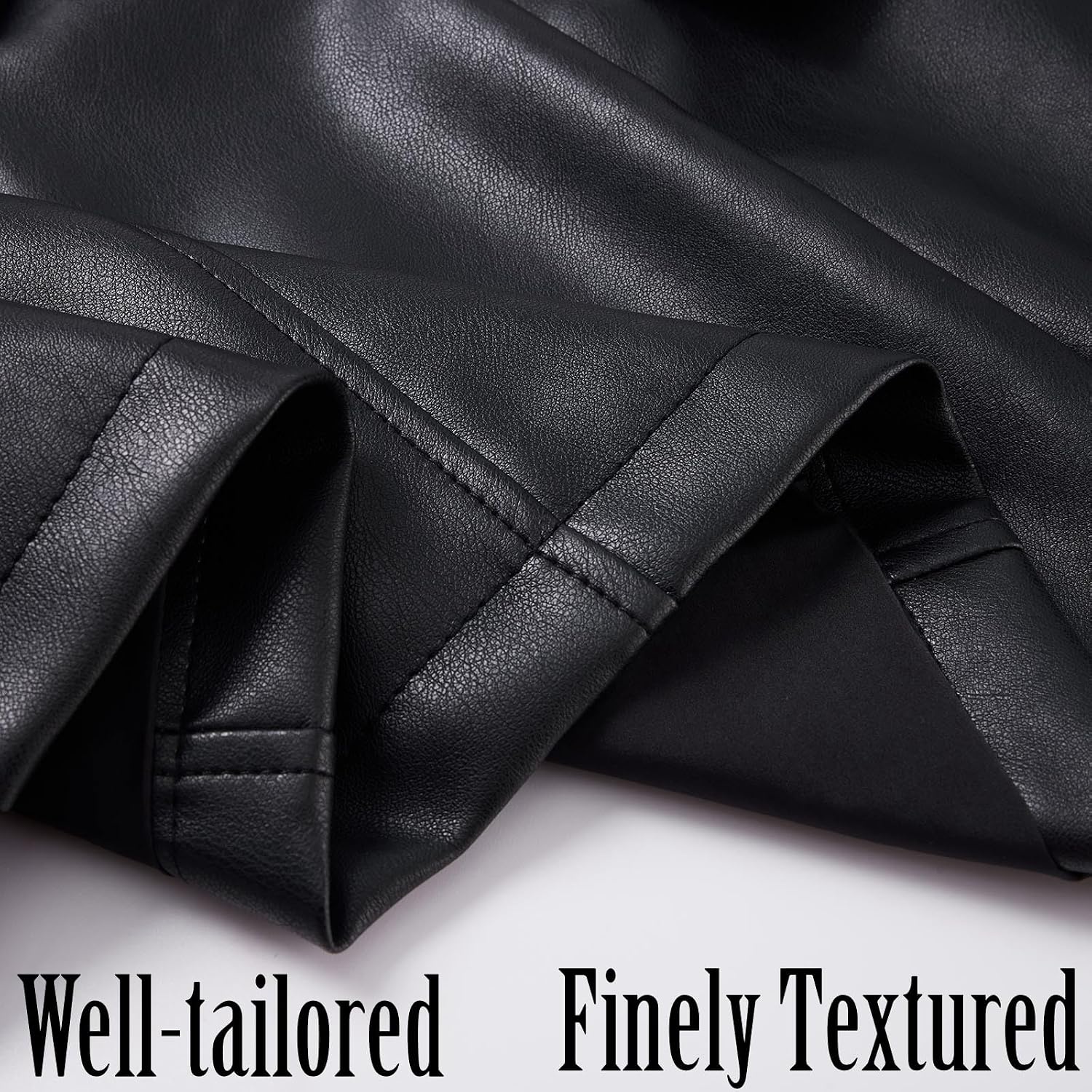 image:imageRISISSIDA Women Faux Leather Blazer JacketSoft PLeather PU Coat Premium Vegan LeatherButton DownLapelSpring Fall Transitional Casual FashionWork and Daily WearBlackhip Lengthwith Detachable Belt