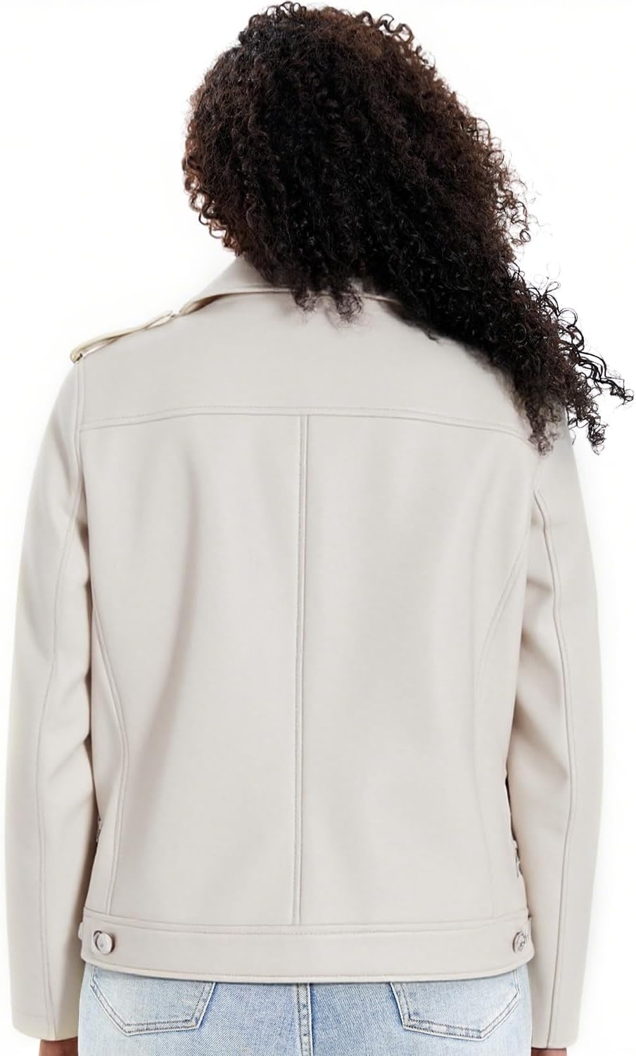 image:imageWomen Plus Size Faux Leather Moto Jacket Oversized Motorcycle Coat soft faux PU leather materialclassic lapel biker designmulti zipper pocketslong sleeve moto jacketwomen motorcycle coatBeige 102
