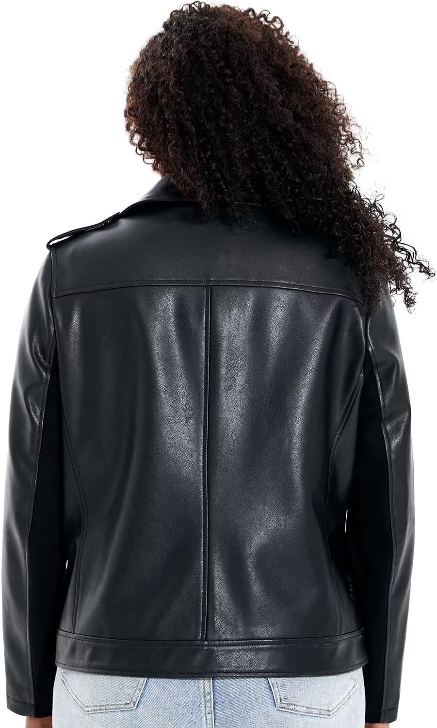 image:imageWomen Plus Size Faux Leather Moto Jacket Oversized Motorcycle Coat soft faux PU leather materialclassic lapel biker designmulti zipper pocketslong sleeve moto jacketwomen motorcycle coatBlack 102