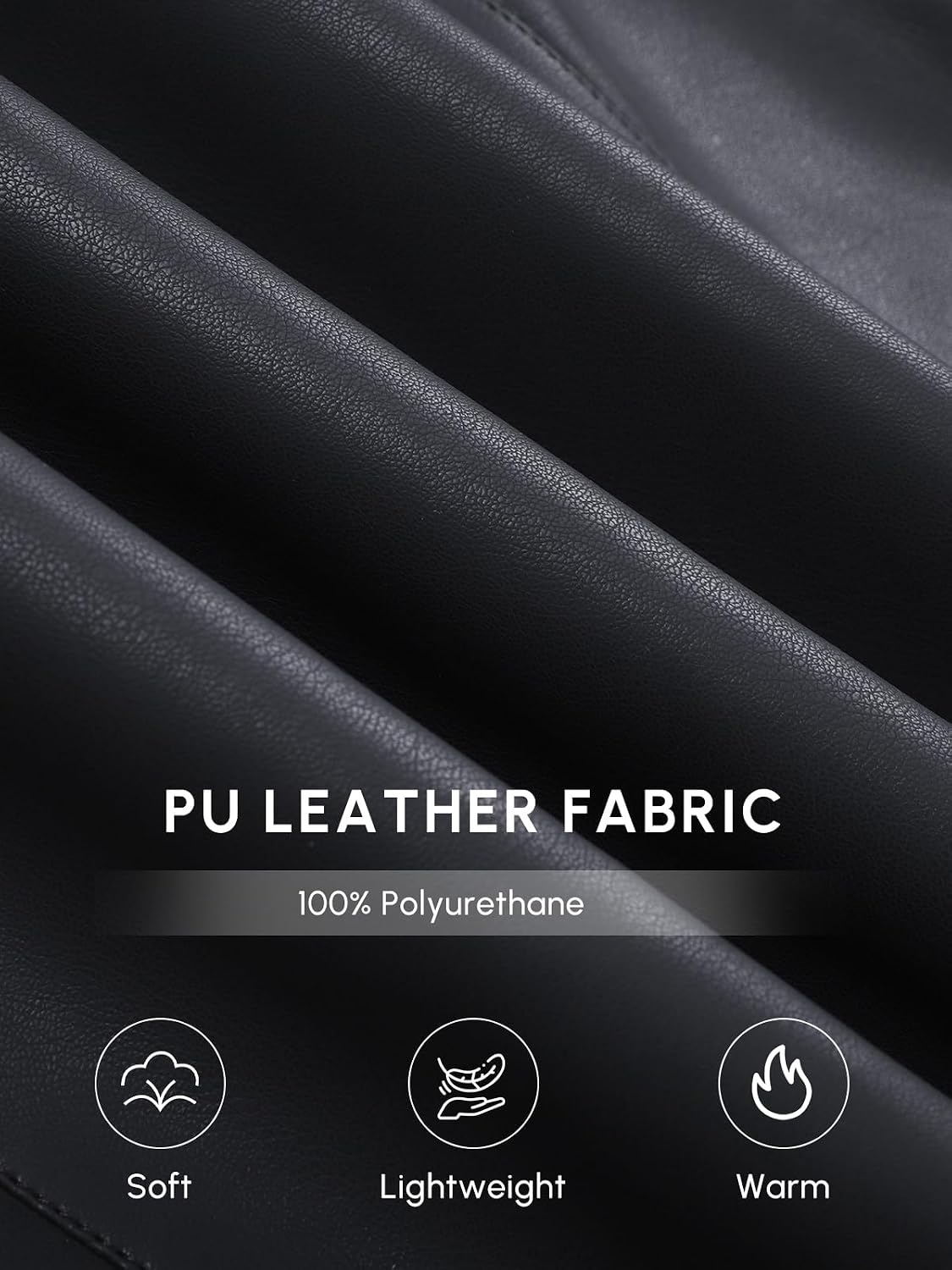 image:imageWomens Faux Leather Blazer Oversized Bomber Winter Coat Motocycle Button Down Fall Jackets with PocketsGrey