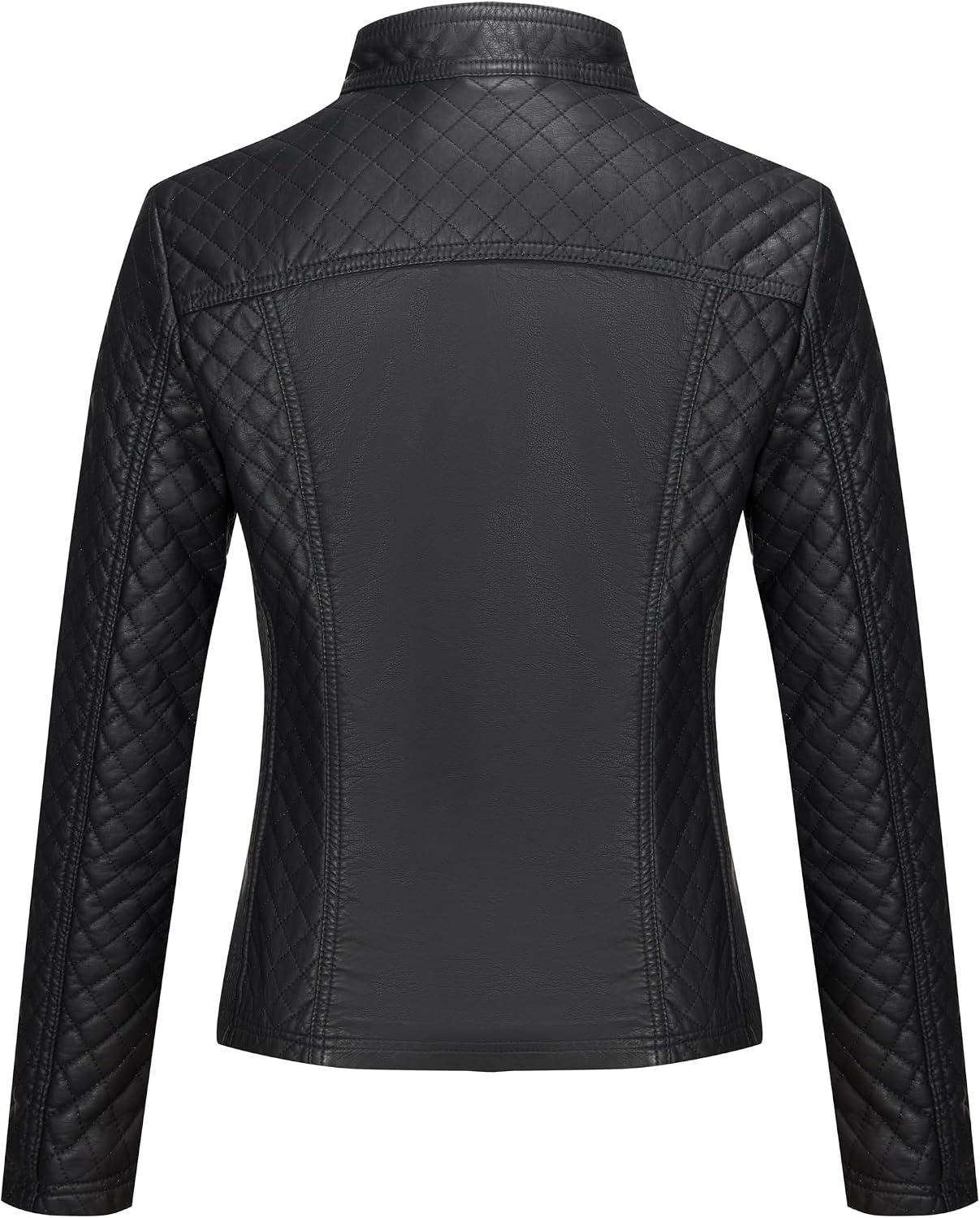 image:imageWomens Plus Size Faux Leather Zip Up Moto Jacket Fashion Coats 1X5X Geschallino Spring Fall OutfitsStand CollarLapelGoing Out Concert Party Clothesfor Commute Travel and Daily StreetwearBlack Coat
