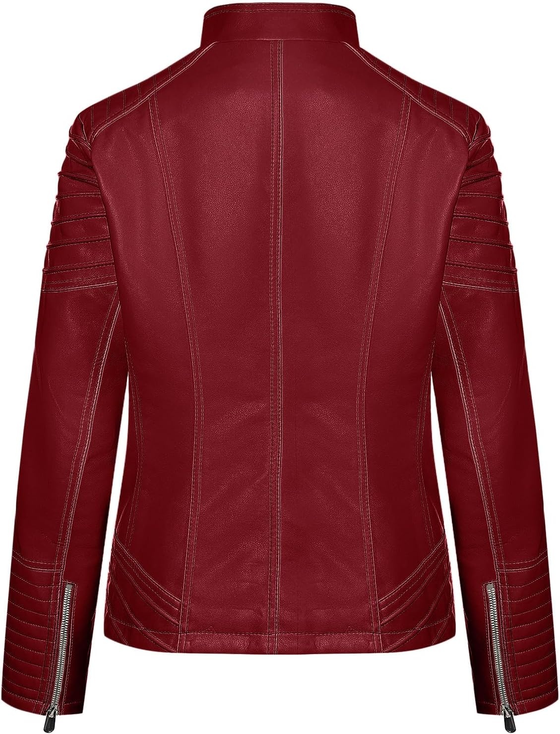 image:imageWomens Plus Size Faux Leather Zip Up Moto Jacket Fashion Coats 1X5X Geschallino Spring Fall OutfitsStand CollarLapelGoing Out Concert Party Clothesfor Commute Travel and Daily StreetwearRed