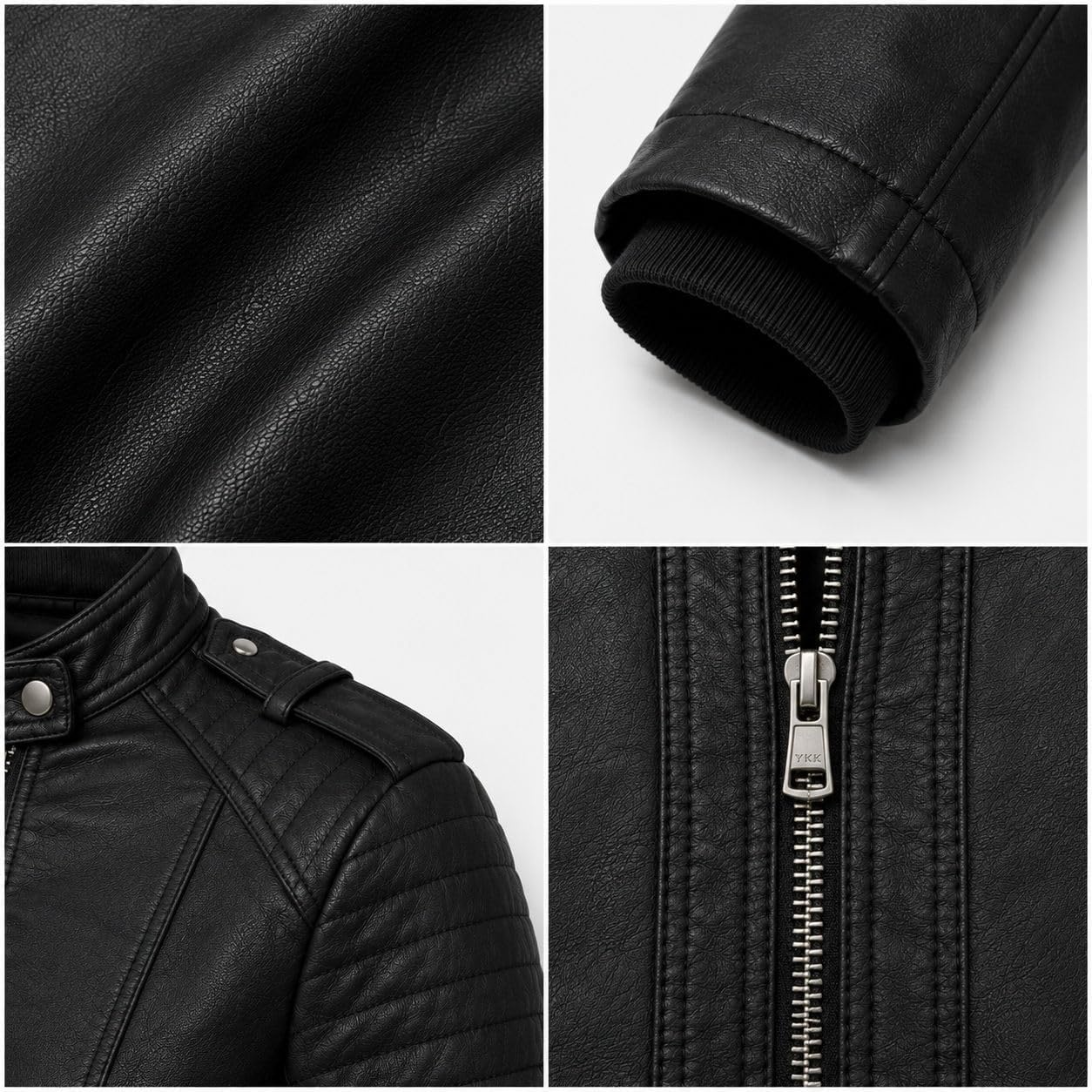 image:imageWomens Vegan Faux Leather Lighweight Biker JacketBlack