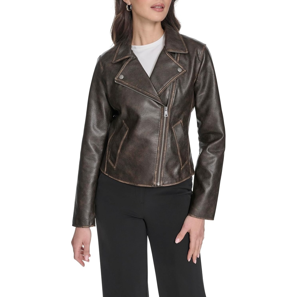 image:imageLevis Womens Moto Jacket With Welt PocketsVintage Grainy Brown