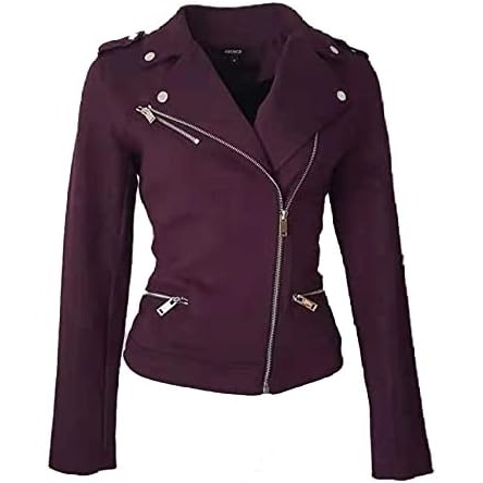 image:imageODCOCD Faux Suede Jacket for Women Long Sleeve Zipper Up Casual OutwearMulberry