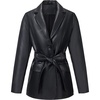 Black--hip Length-with Detachable Belt
