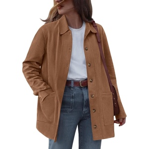 BTFBM Fall Fashion Faux Suede Jacket Women Winter Clothing | No-Sew Lapel Neck & Cuff, Long Sleeve Shackets, Button Down Outerwear, Lightweight Jackets, Coats With Pocket, Western Outfit(Camel)