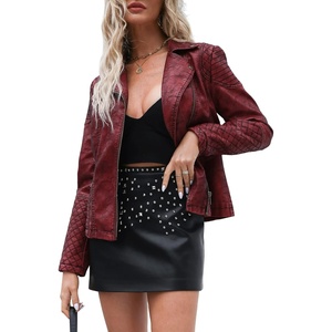 Bellivera Women’s Faux Leather Casual Moto Lightweight Jacket | 2026 Spring Fall Trendy Zip Up Outfits Classic Biker Coat with Lapel Collar, Soft Smooth Lining and Zipper Pockets(Wine Retro)