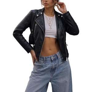 Bellivera Women’s Faux Leather Casual Moto Lightweight Jacket | 2026 Spring Fall Trendy Zip Up Outfits Classic Biker Coat with Lapel Collar, Soft Smooth Lining and Zipper Pockets(Black Casual Top)