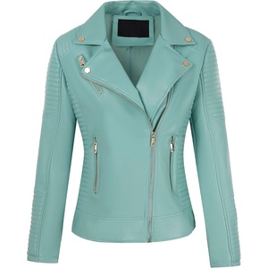 Bellivera Women’s Faux Leather Casual Moto Lightweight Jacket | 2026 Spring Fall Trendy Zip Up Outfits Classic Biker Coat with Lapel Collar, Soft Smooth Lining and Zipper Pockets(Tiffany Blue)
