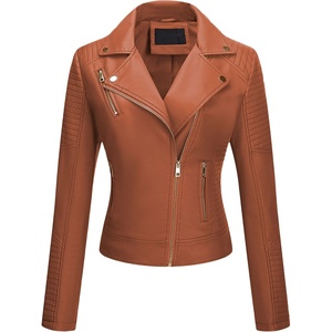Bellivera Women’s Faux Leather Casual Moto Lightweight Jacket | 2026 Spring Fall Trendy Zip Up Outfits Classic Biker Coat with Lapel Collar, Soft Smooth Lining and Zipper Pockets(Brown)