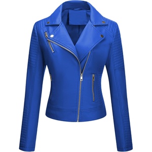 Bellivera Women’s Faux Leather Casual Moto Lightweight Jacket | 2026 Spring Fall Trendy Zip Up Outfits Classic Biker Coat with Lapel Collar, Soft Smooth Lining and Zipper Pockets(Darkblue)