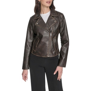 Levi’s Women’s Moto Jacket With Welt Pockets(Vintage Grainy Brown)