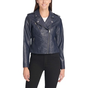 Levi’s Women’s The Classic Faux Leather Moto Jacket (Regular & Plus Size)(Navy)