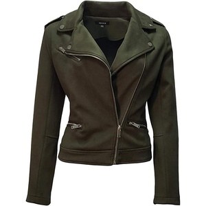 ODCOCD Faux Suede Jacket for Women Long Sleeve Zipper Up Casual Outwear(Army Green)