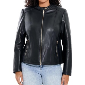 Women Plus Size Faux Leather Moto Jacket Oversized Motorcycle Coat | soft faux PU leather material,classic lapel biker design,multi zipper pockets,long sleeve moto jacket,women motorcycle coat(Black 102)