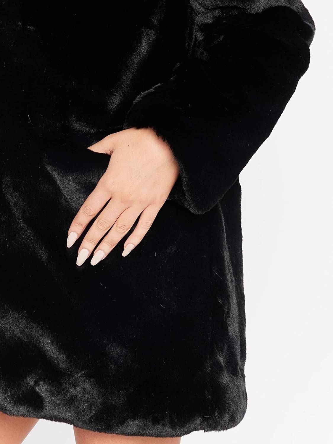 image:imageTOPONSKY Womens Winter Warm Lapel Faux Fur With Inner Lining amp Buttons CoatsCd Black
