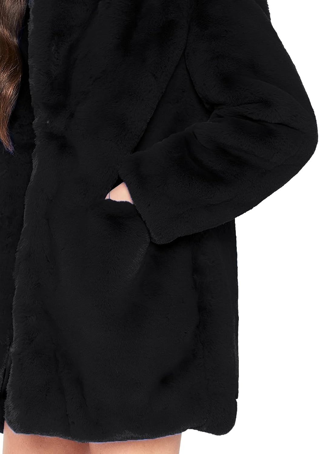 image:imageTOPONSKY Womens Winter Warm Lapel Faux Fur With Inner Lining amp Buttons CoatsCd Gray
