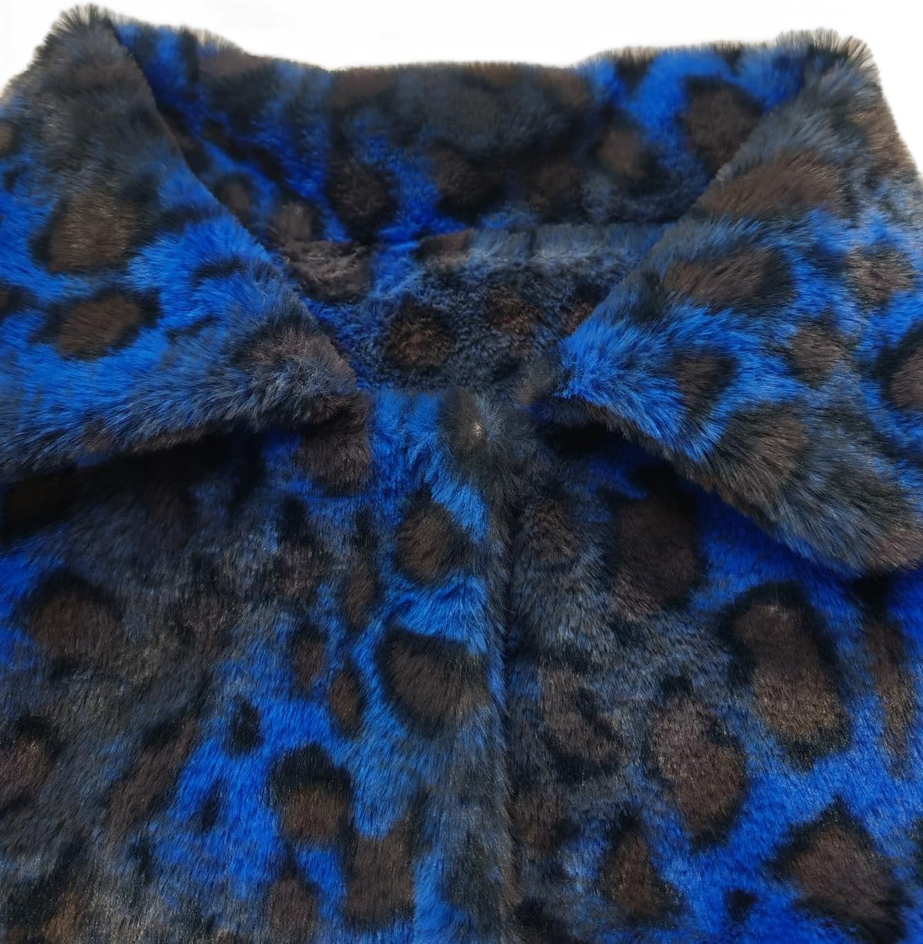 image:imageTOPONSKY Womens Winter Warm Lapel Faux Fur With Inner Lining amp Buttons CoatsCd Leopard Blue